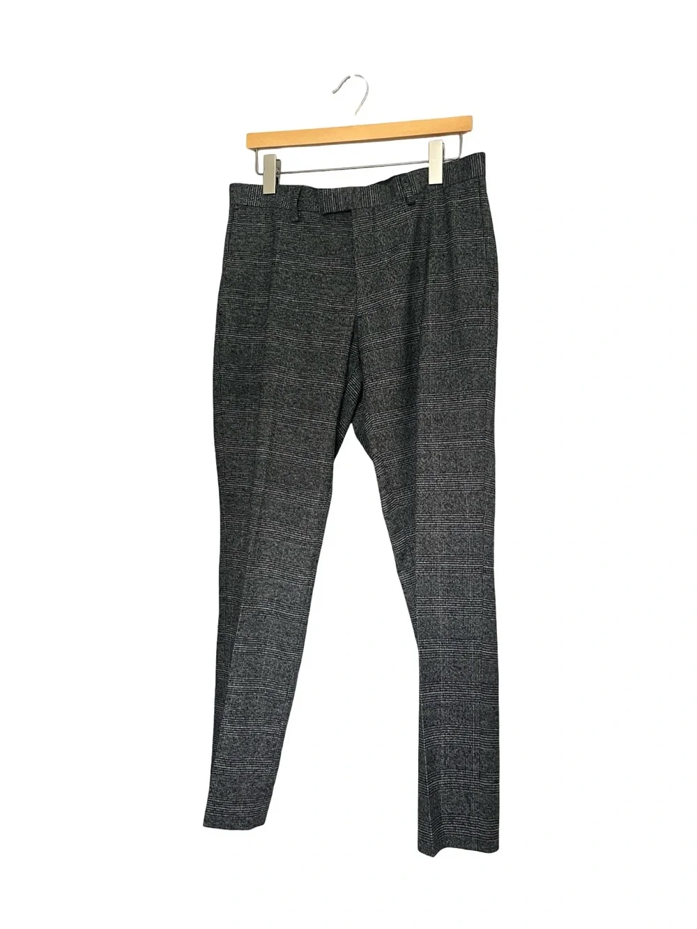 Banana Republic Factory Three Piece Suit Gray Plaid Neutral Academia Mens